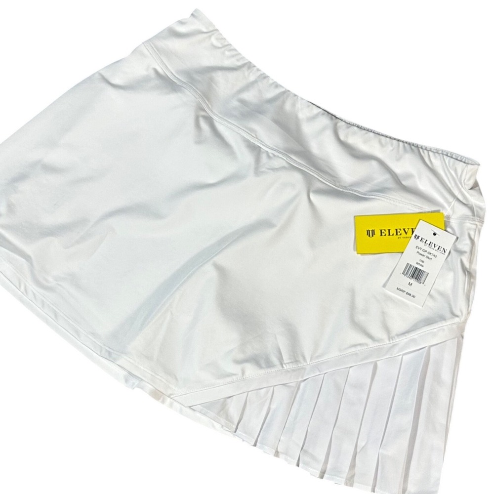 EleVen Power Skirt NWT Women M White Pleated Tennis Skort EVT-GP-SK743